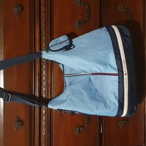 Vtg 90s Tommy Hilfiger Nylon Hobo Bag